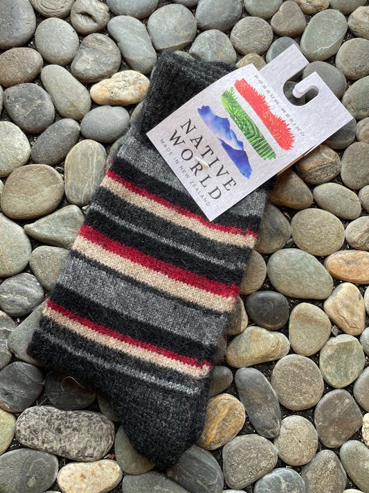 Native world possum striped socks