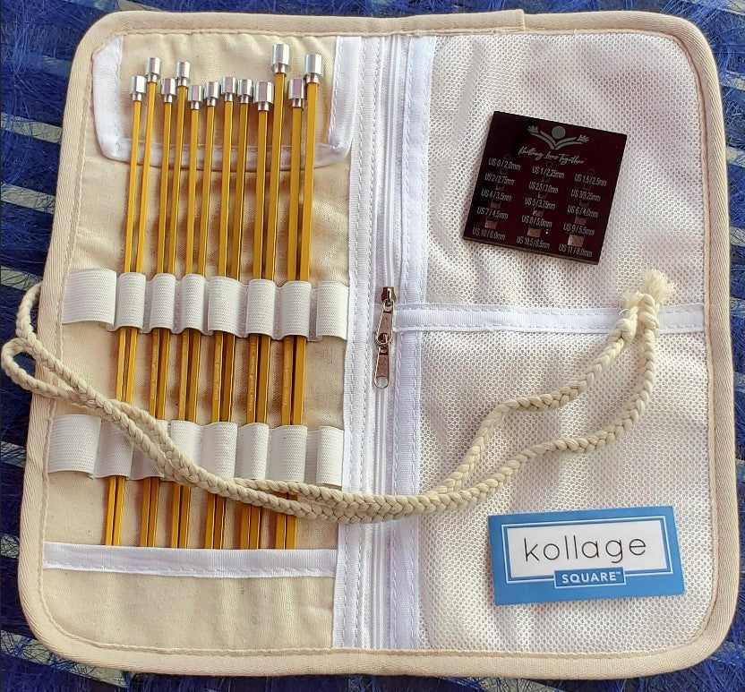 Kollage square straight needles set gold